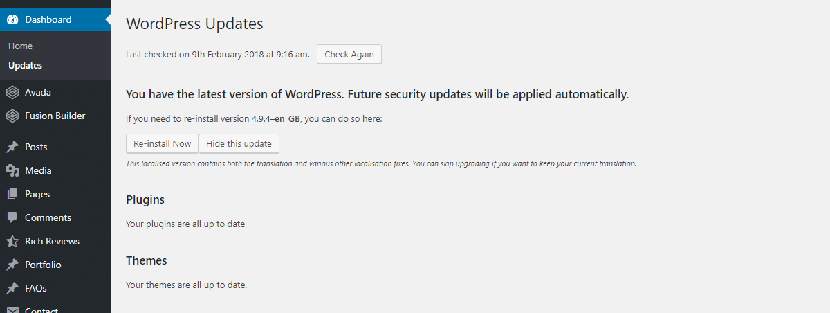 WordPress Update