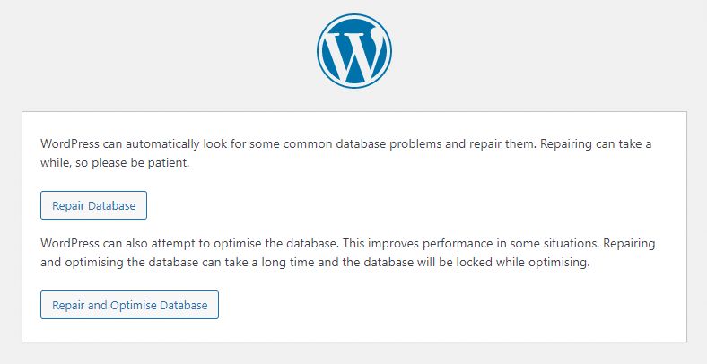 Repair WordPress Database